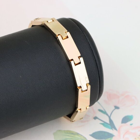 "Bold Rectangular Link Rose Gold Bracelet in Polished Finish, XPBL1143 - Picture 11 of 12